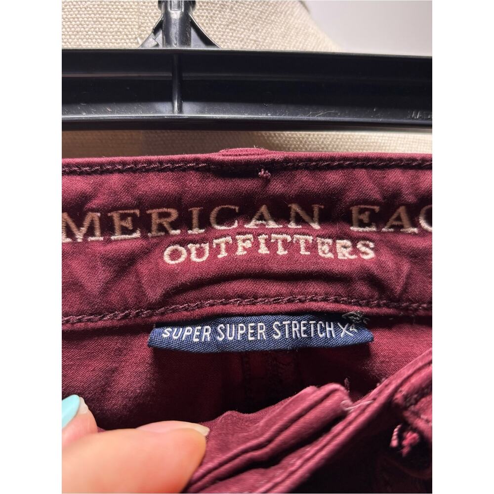 American Eagle Outfitters Women's Burgundy Hi-Rise Jeggings Size 2 Regular - Picture 5 of 9